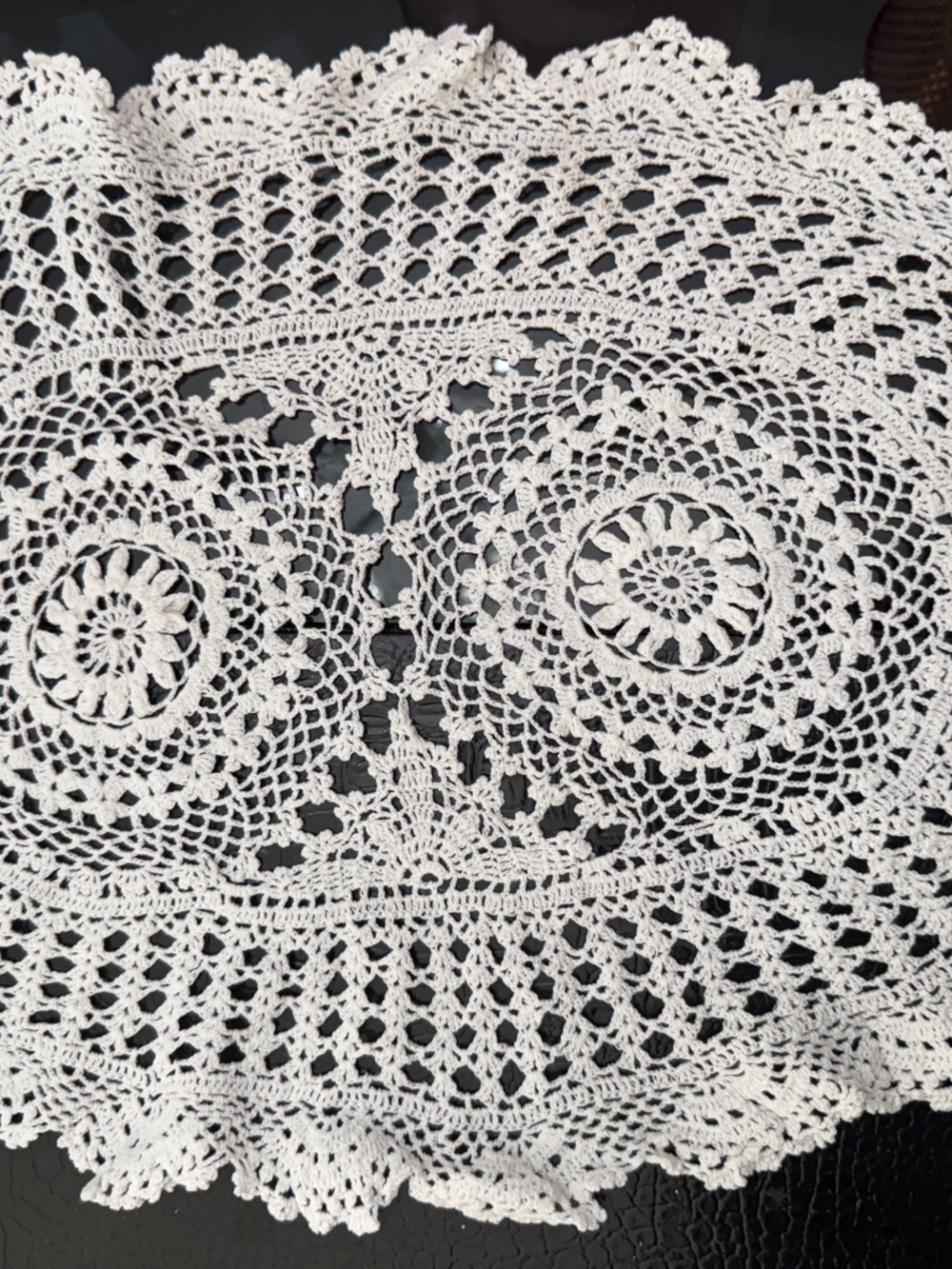 Handcrafted White Crochet Doily Table Accent set of 6!